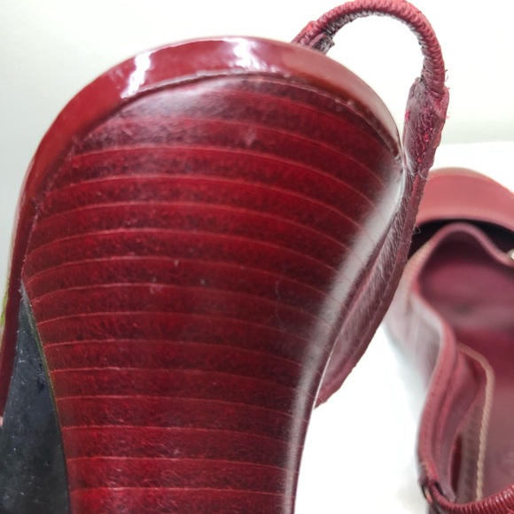 Cole Haan Mary Jane Red Slingback Heels Size 6 - Picture 8 of 8